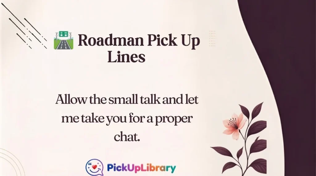 🛣️ Roadman Pick Up Lines